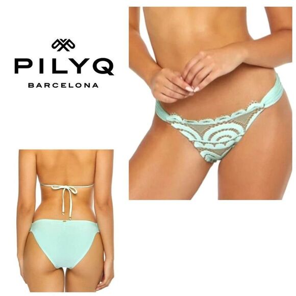 New. Pilyq azura lace fanned full bikini bottom. Small - Picture 1 of 7